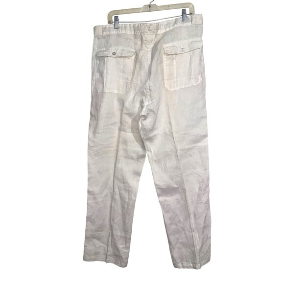 Mens White Linen Drawstring Beach Pants Relax Fit By Bohio XL - Picture 12 of 16
